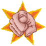 Pixel Art Pointing Fist Hand Sticker