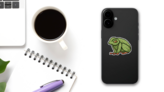 Pixel Art Poison Frog Sticker on a Phone (New) example