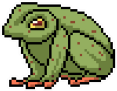 Pixel Art Poison Frog Sticker