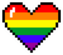 Pixel Art Rainbow Heart Sticker