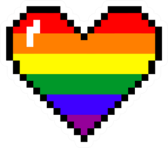 Pixel Art Rainbow Heart Sticker