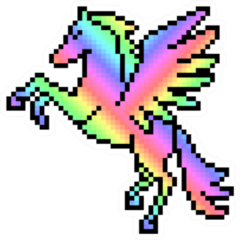 Pixel Art Rainbow Pegasus Sticker