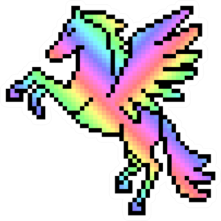 Pixel Art Rainbow Pegasus Sticker
