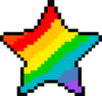 Pixel Art Rainbow Star Sticker