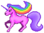 Pixel Art Rainbow Unicorn Sticker