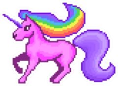 Pixel Art Rainbow Unicorn Sticker