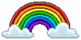 Pixel Art Rainbow With Clouds Sticker