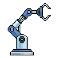 Pixel Art Robotic Arm Sticker