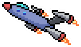 Pixel Art Rocket Jet Sticker