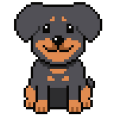 Pixel Art Rottweiler Sticker