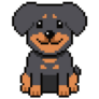 Pixel Art Rottweiler Sticker