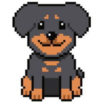 Pixel Art Rottweiler Sticker