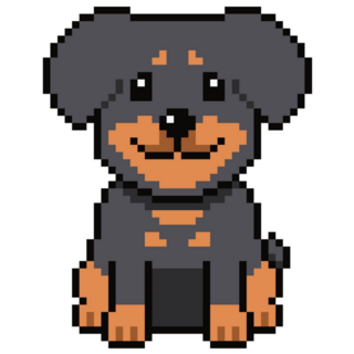 Pixel Art Rottweiler Sticker
