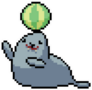 Pixel Art Sea Lion With Ball On Head Sticker