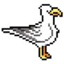 Pixel Art Seagull Sticker