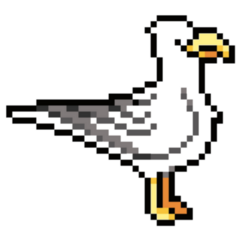 Pixel Art Seagull Sticker