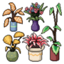 Pixel Art Set of Tropical House Plants Sticker