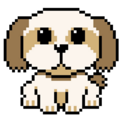 Pixel Art Shih Tzu Sticker