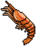 Pixel Art Shrimp Seafood Sticker