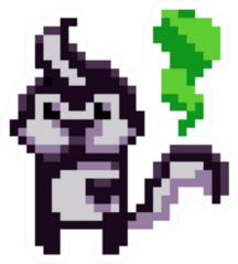 Pixel Art Skunk With Fart Sticker