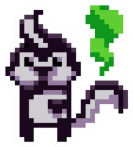 Pixel Art Skunk With Fart Sticker