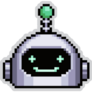 Pixel Art Smile Robot Sticker