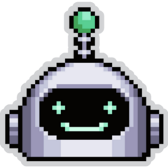 Pixel Art Smile Robot Sticker