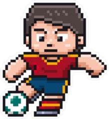 Pixel Art Soccer Player Sticker