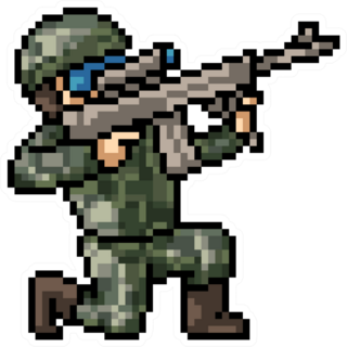 Pixel Art Soldier Sniper Sticker