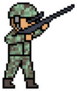 Pixel Art Soldier Sticker