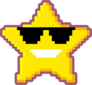 Pixel Art Star With Sunglasses Sticker