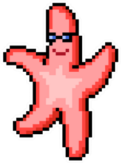 Pixel Art Starfish Dance Isolated Cartoon Sunglasses Sticker