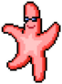 Pixel Art Starfish Dance Isolated Cartoon Sunglasses Sticker