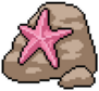Pixel Art Starfish Isolated Cartoon Sticker