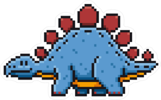Pixel Art Stegosaurus Sticker