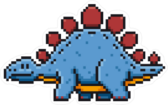Pixel Art Stegosaurus Sticker
