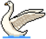 Pixel Art Swan Isolated Cartoon Sticker