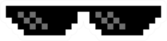 Pixel Art Thug Life Glasses Sticker
