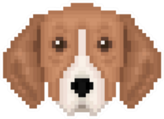 Pixel Art Tricolor Dog Sticker