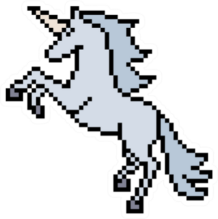 Pixel Art Unicorn Sticker