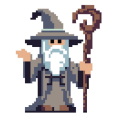 Pixel Art Wizard Sticker
