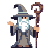 Pixel Art Wizard Sticker