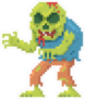 Pixel Art Zombie Sticker
