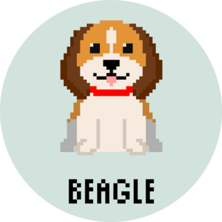 Pixel Beagle Circle Sticker