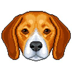 Pixel Beagle Dog Sticker