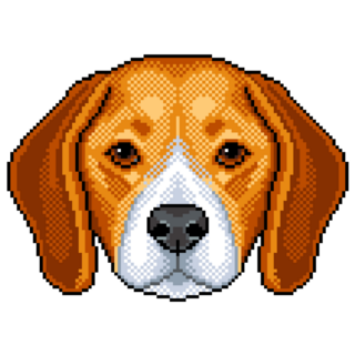 Pixel Beagle Dog Sticker