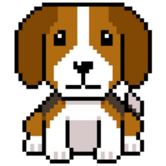 Pixel Beagle Sticker