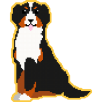 Pixel Bernese Yellow Sticker