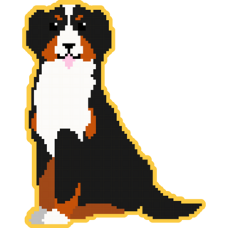 Pixel Bernese Yellow Sticker