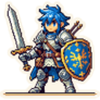 Pixel Blue Knight Sticker